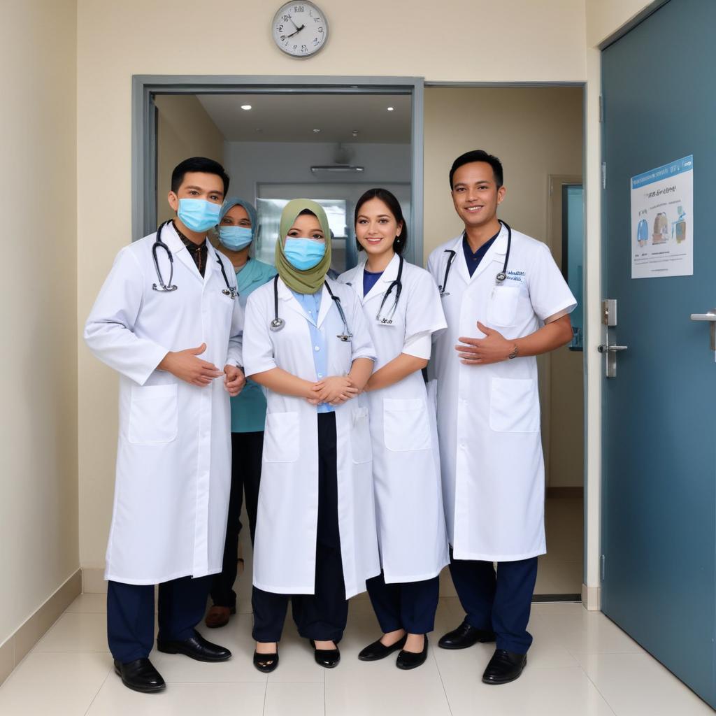 pikaso_texttoimage_2-malay-doctors-and-2-staff-welcoming-people-to-en